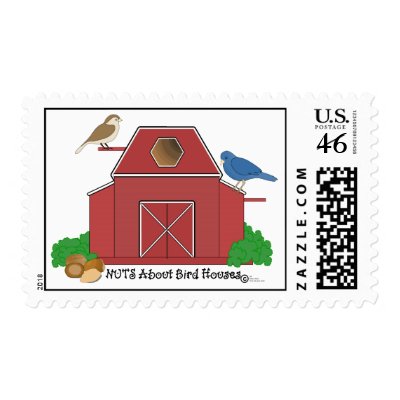 Nuts about Bird Houses Postage Stamps by RanchLady