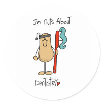 Nuts About Dentistry Round Stickers