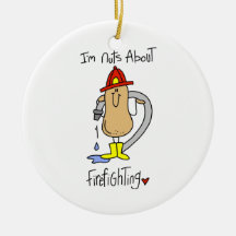 Nuts About Firefghting T-shirts and Gifts Christmas Tree Ornaments