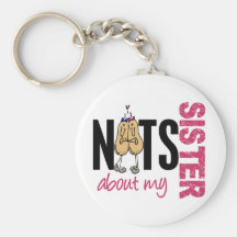 Nuts About My Sister 1 Pink Key Chain