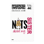 Nuts About My Sister 1 Pink Postage Stamps