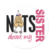 Nuts About My Sister 1 Pink Stickers