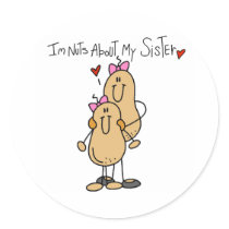 Nuts About My Sister Round Sticker