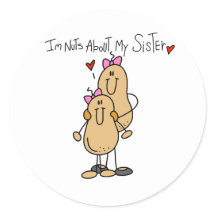 Gifts Nuts on Nuts About My Sister T Shirts And Gifts Sticker   5 90