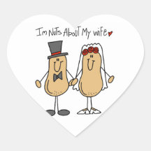 Nuts About My Wife T-shirts and Gifts Heart Stickers