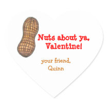 Nuts about ya Valentine personalized sticker