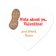 Nuts about ya Valentine personalized sticker sticker