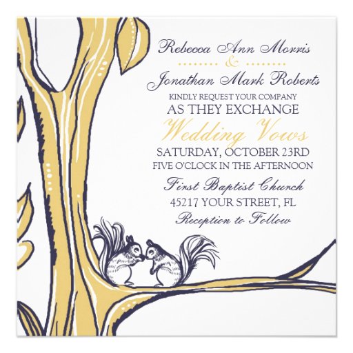 Nuts About You Squirrels Wedding Invitation