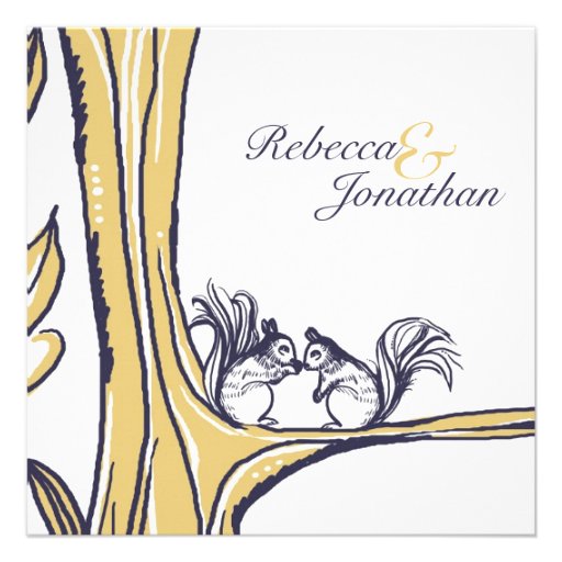 Nuts About You Squirrels Wedding Invitation