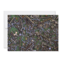 Nuts and screws custom invitations