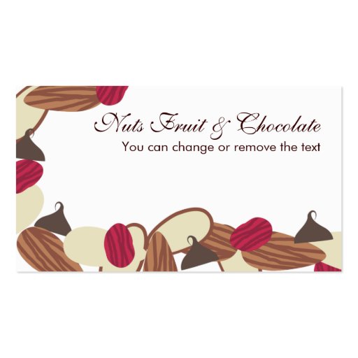 nuts fruit chocolate baking bakery candy making... business cards (front side)