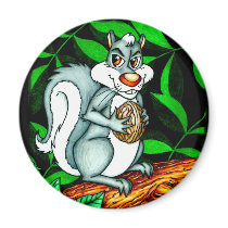 Nutty Squirrel magnets by TheGalacticGroundhog Nutty Squirrel magnets