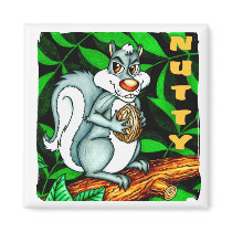 Nutty Squirrel magnets by TheGalacticGroundhog Nutty Squirrel magnets