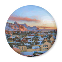 Nuuk City Greenland by Ozborne Whilliansson Fridge Magnet