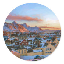 Nuuk City Greenland by Ozborne Whilliansson Round Sticker