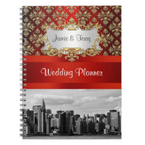 NY City Skyline BW B3 Damask F2 Planner Notebook