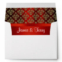 NY City Skyline BW B3 Damask Invite Suite Envelope