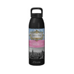NY City Skyline BW D4 Damask Water Bottle
