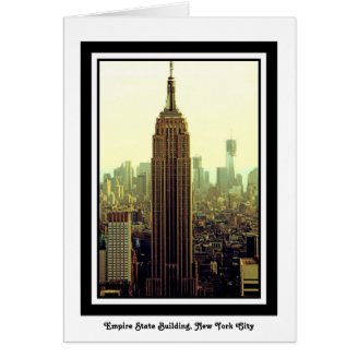 NY City Skyline Empire State Building, WTC 5 Card