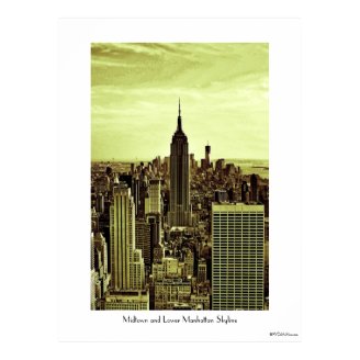 NY City Skyline Empire State Building, WTC 6 Print