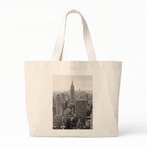 NY City Skyline Empire State Building, WTC BW Tote Bag