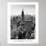 NY City Skyline Empire State Building, WTC BW Posters