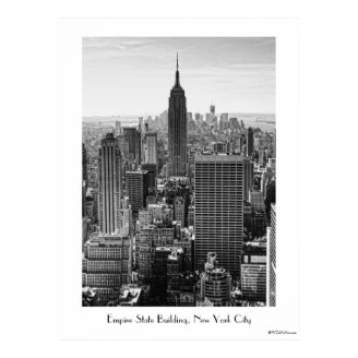 NY City Skyline Empire State Building, WTC BW Posters