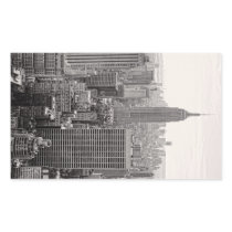 NY City Skyline Empire State Building, WTC BW Sticker