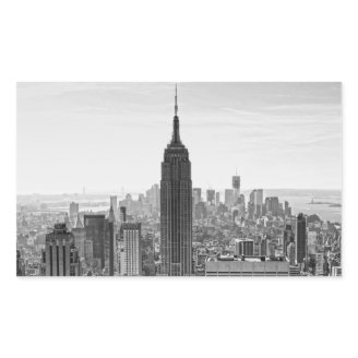 NY City Skyline Empire State Building, WTC BW Stickers