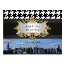 NY City Skyline Invitation Suite B1 Save the Date Post Cards