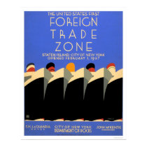 NY Foreign Trade Zone 1937 WPA posters