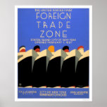 NY Foreign Trade Zone 1937 WPA Poster