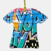 ny graffiti christmas tree ornament
