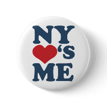 NY Loves Me Pinback Button