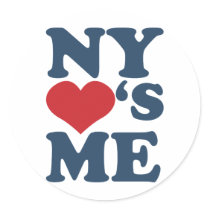 NY Loves Me Round Sticker