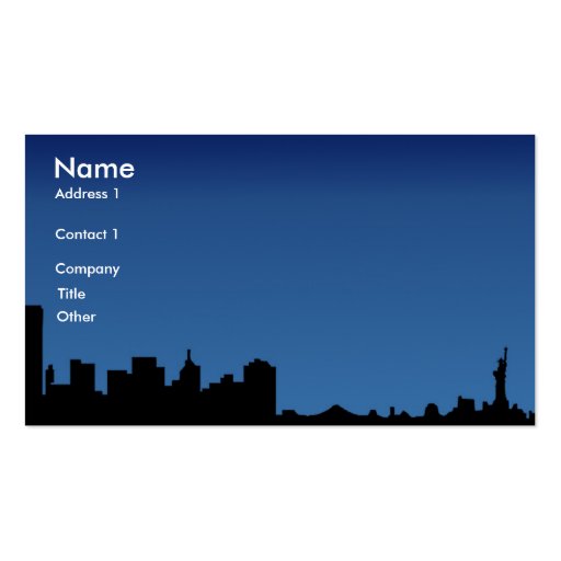 ny, Name, Address 1, Company, Title, Other, Con... Business Card Template