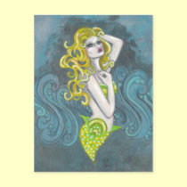 Nya Mermaid Pin Up Art Nouveau Postcard Print postcards