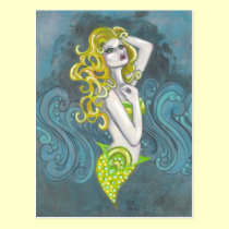 Nya Mermaid Pin Up Art Nouveau Postcard Print postcards