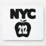 NYC 212 Cut Out of Big Apple, No Outline, 1 Color Mouse Pad