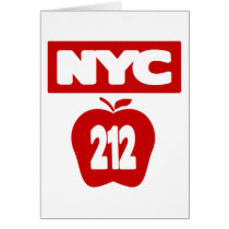 NYC 212 Cut Outof Big Apple in Red, 1 Color Cards