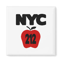 NYC 212 Inside of Big Apple, 2 Color magnets