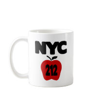 NYC 212 Inside of Big Apple, 2 Color Coffee Mug