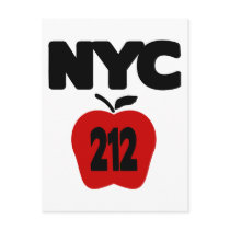NYC 212 Inside of Big Apple, 2 Color postcards