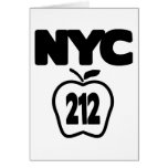 NYC 212 Inside of Big Apple Outline, 1 Color Greeting Card