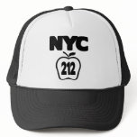 NYC 212 Inside of Big Apple Outline, 1 Color Trucker Hat