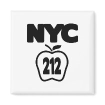NYC 212 Inside of Big Apple Outline, 1 Color Refrigerator Magnets