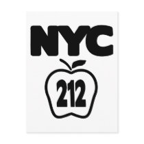 NYC 212 Inside of Big Apple Outline, 1 Color postcards