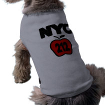 NYC 212 Inside of Big Apple With Outline, 2 Color pet clothing