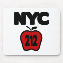 NYC 212 Inside of Big Apple With Outline, 2 Color Mousepad