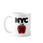 NYC 212 Inside of Big Apple With Outline, 2 Color mugs